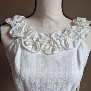 Signature by Sangria White Floral Neck Midi Dress